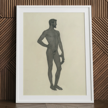 Sieger - stampa fine art di Sascha Schneider / tela, 24x32’’ / 61x81cm / cornice bianca / passe-partout, poster, stampe e arte visiva, Toby Leon