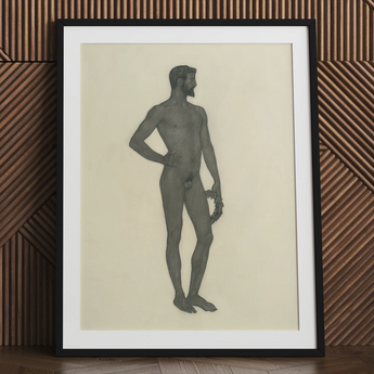Sieger - stampa fine art di Sascha Schneider / tela, 30x40’’ / 76x101cm / cornice nera / passe-partout, poster, stampe e arte visiva, Toby Leon