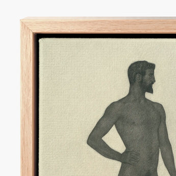 Sieger - Sascha Schneider Fine Art Print / Canvas Minimalist Charcoal Sketch Bearded Man Profile Rendered Textured, Secret Softened, Prints
