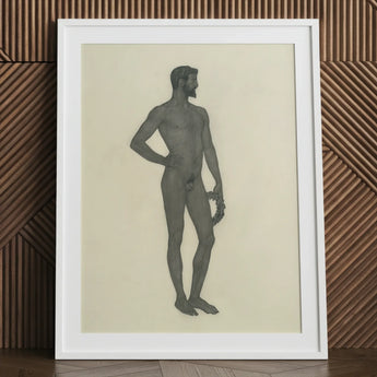 Sieger - Sascha Schneider Fine Art Print / Canvas White Framed Nude Male Figure, Secret Softened, Prints
