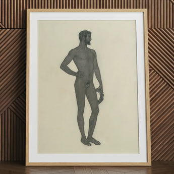 Sieger - Sascha Schneider Fine Art Print / Canvas Wooden Framed Black White Male Figure, Secret Softened, Prints