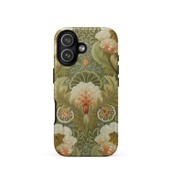 Silk Embroidery with Flowers and Leaves Phone Case, Iphone 17 / Matte, Mobile Cases, Toby Leon