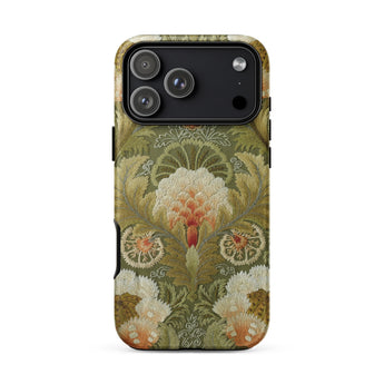 Silk Embroidery with Flowers and Leaves Phone Case, Iphone 17 Pro Max / Matte, Mobile Cases, Toby Leon