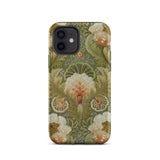 Silk Embroidery with Flowers and Leaves Phone Case Iphone 12 / Matte Floral Patterned Phone Case Silk Embroidery