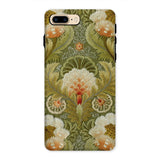 Silk Embroidery with Flowers and Leaves Phone Case Iphone 8 Plus / Matte Floral Patterned Phone Case Silk Embroidery