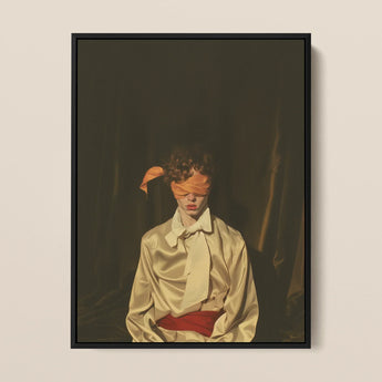 Silk - Neobarocker schwuler Herrenmode-Kunstdruck / Leinwand, 12x16’’ / 31x41cm / Schwarzer Rahmen, Poster Drucke & visuelle Kunstwerke, Toby Leon