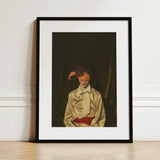 Silk - Neo-baroque Gay Mens Wear Art Print / Canvas Framed Figure Cream Satin Shirt Red Sexy, Draped, Prints