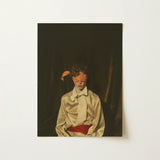 Silk - Neo-baroque Gay Mens Wear Art Print / Canvas Framed Person Cream Satin Blouse Red Sexy, Draped, Prints