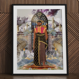 Silk Rodeo - Cultural Fusion Collage Art Print, Silk Rodeo Art, Cultural Fusion Collage, Phantasmagorical Journey