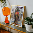 Silk Rodeo - Cultural Fusion Collage Art Print, Framed Artwork Colorful Figure Traditional Dress Dreamy Background