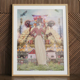 Silk Rodeo Drive - Surreal Occidental Collage Art Print, Silk Rodeo Drive, Colonial Paradox Unfolds, Surreal Occidental Collage