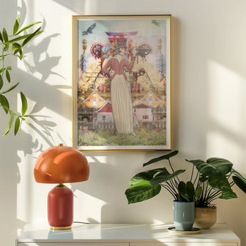 Silk Rodeo Drive - Surrealer okzidentaler Collage-Kunstdruck, Poster, Drucke & visuelle Kunstwerke, Toby Leon