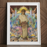 Silk Rodeo Romeo - Surrealer orientalischer Collage-Kunstdruck, 24x32’’ / 61x81cm / Weißer Rahmen / Passepartout, Poster, Drucke & visuelle Kunstwerke, Toby