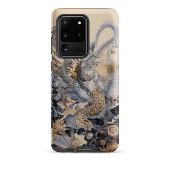Sinuous - Surreal Alien Sea Life Phone Case Samsung Galaxy S20 Ultra / Matte Beige Phone Case Intricate Vintage-style Illustration Marine
