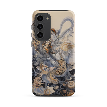 Sinuous - Surreal Alien Sea Life Phone Case Samsung Galaxy S23 Plus / Matte Beige Phone Case Intricate Vintage-style Illustration Marine