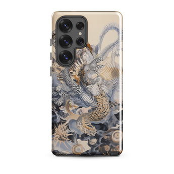 Sinuous - Surreal Alien Sea Life Phone Case Samsung Galaxy S25 Ultra / Gloss Sleek Beige Phone Case Intricate Illustration Marine Creatures