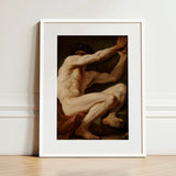 Sitting Male - Nicolai Abildgaard Art Print / Canvas Framed Classical Painting Muscular Nude Figure Dynamic, Builds, Deltoid Mapped, Cool