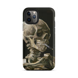 Skeleton with a Cigarette - Vincent Van Gogh Phone Case Iphone 11 Pro / Matte Iphone Case Skull Art Gogh’s Skeleton, Smirking Eulogy,
