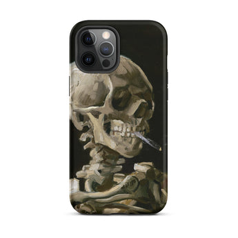 Skeleton with a Cigarette - Vincent Van Gogh Phone Case Iphone 12 Pro Max / Matte Phone Case Skeleton Art Gogh’s Skeleton, Smirking Eulogy,