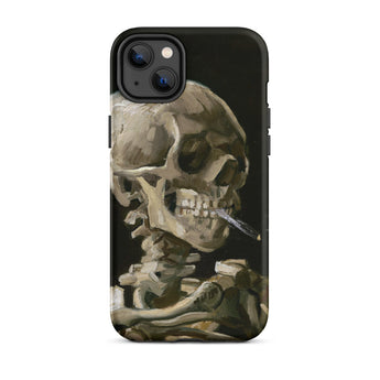 Skeleton with a Cigarette - Vincent Van Gogh Phone Case Iphone 14 Plus / Matte Phone Case Skeleton Art Gogh’s Skeleton, Smirking Eulogy,