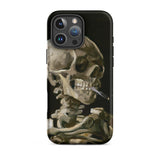 Skeleton with a Cigarette - Vincent Van Gogh Phone Case Iphone 16 Pro Max / Matte Iphone Case Skeleton Art Gogh’s Skeleton, Smirking