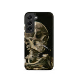 Skeleton with a Cigarette - Vincent Van Gogh Phone Case Samsung Galaxy S22 / Matte Black Phone Case Detailed Painted Depiction Skeleton