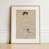 Sketchbook 40 Sheets - Cyprian Majerník Art Print / Canvas Minimalist Line Seated Figure Light Wood Frame White Male Nude, Majerník’s, Raw