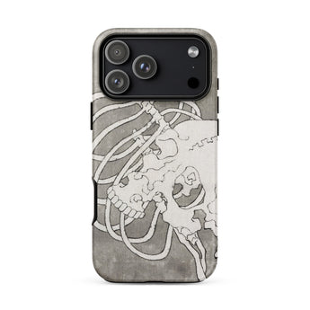 Skull and a Rib Cage - Katsushika Hokusai Phone Case Iphone 17 Pro Max / Matte Iphone 13 Pro Max Case Skull Design Black Katsushika Hokusai