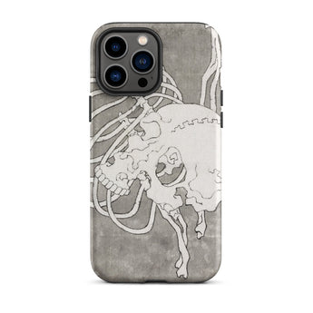 Skull and a Rib Cage - Katsushika Hokusai Phone Case Iphone 13 Pro Max / Matte Skull-themed Phone Case Katsushika Hokusai Iphone Case,