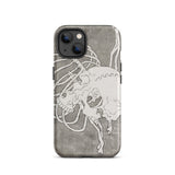 Skull and a Rib Cage - Katsushika Hokusai Phone Case Iphone 13 / Matte Skull-themed Phone Case Katsushika Hokusai Iphone Case, Iphone, Rib