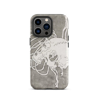 Skull and a Rib Cage - Katsushika Hokusai Phone Case Iphone 13 Pro / Matte Skull-themed Phone Case Katsushika Hokusai Iphone Case, Iphone,