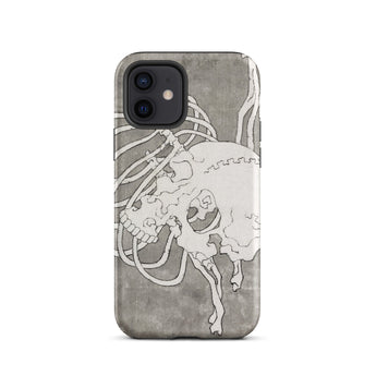 Skull and a Rib Cage - Katsushika Hokusai Phone Case Iphone 12 / Matte Skull-themed Phone Case Katsushika Hokusai Iphone Case, Iphone, Rib