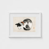 Sleeping Cat - Kono Bairei Meiji-era Animal Art Print / Canvas Kōno Bairei’s Mesmerizing, Woodblock, Edo-era Japan Feline Prints