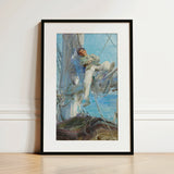 Sleeping Sailor - Impresión artística de Henry Scott Tuke / Lienzo, 12x18’’ / 31x46cm / Marco negro / Paspartú, pósters impresos y arte visual, Toby