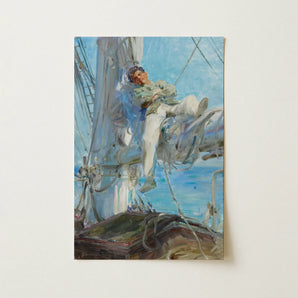 Sleeping Sailor - Henry Scott Tuke kunstprint / canvas, 12x18’’ / 31x46cm / Oningelijst / zonder rand, posterprints & visuele kunstwerken, Toby Leon