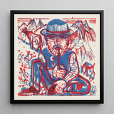 Smoking Peasant - Ernst Ludwig Kirchner Art Print / Canvas, 12x12’’ / 31x31cm / Black Frame, Posters Prints & Visual Artwork, Toby Leon