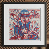 Smoking Peasant - Ernst Ludwig Kirchner Art Print / Canvas Framed Woodcut Man Pipe, Electrifying, Prints