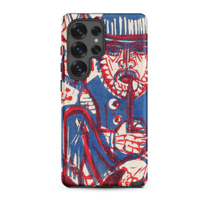 Smoking Peasant - Ernst Ludwig Kirchner Samsung Case, Galaxy S25 Ultra / Matte, Phone Case Blue Red White Abstract Art Design