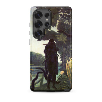 The Snake Charmer - Henri Rousseau Phone Case Samsung Galaxy S25 Ultra / Matte Black Phone Case Detailed Illustration Figure Jungle Foliage