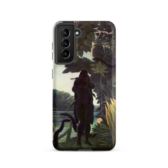The Snake Charmer - Henri Rousseau Phone Case Samsung Galaxy S21 / Matte Phone Case Dark Silhouetted Figure Lush Jungle Foliage Henri