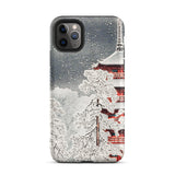 Snow at Asakusa - Takahashi Shōtei Shin-hanga Phone Case Iphone 11 Pro Max / Matte Snowy Pagoda Phone Case Takahashi Shōtei, Shin-hanga