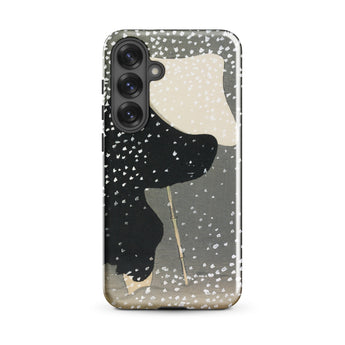 Snow - Kamisaka Sekka Meiji Art Phone Case Samsung Galaxy S25 Plus / Matte Sleek Phone Case Minimalist Abstract Illustration Figure Black