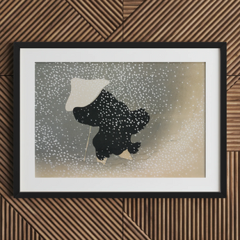 Snow - Kamisaka Sekka Meiji Period Art Print / Canvas, 30x20’’ / 76x51cm / Black Frame / Matboard, Posters Prints & Visual Artwork, Toby