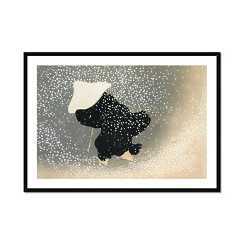 Snow - Kamisaka Sekka Meiji Period Art Print, Black Dog Snow White Scarf