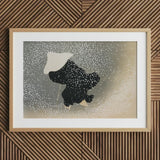 Snow - Kamisaka Sekka Meiji Period Art Print / Canvas Framed Black Silhouette Figure Traditional Attire Sekka’s, Whispers Winter’s Secrets,
