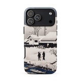 Snow at Nipponmatsu - Hiroaki Takahashi Phone Case Iphone 17 Pro Max / Matte Black White Winter Landscape Phone Case House Trees Winter’s