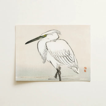 Snowy Egret - Kōno Bairei Kacho-e Art Print / Canvas, 16x12’’ / 41x31cm / Unframed / no Border, Posters Prints & Visual Artwork, Toby Leon