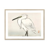 Snowy Egret - Kōno Bairei Kacho-e Art Print, White Heron Long Black Beak Legs