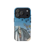 Soldier Summoning Birds - Kay Nielsen Phone Case Iphone 17 Pro / Matte Blue Phone Case Illustration Woman Birds Textured Material Nielsen