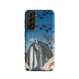 Soldier Summoning Birds - Kay Nielsen Phone Case Samsung Galaxy S21 / Matte Blue Phone Case Illustrated Figure Black White Cloak Nielsen